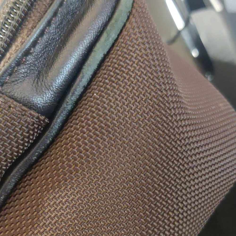 Tumi Ballistic Nylon Leather Trim Shoulder Carryon Briefcase Brown and Black